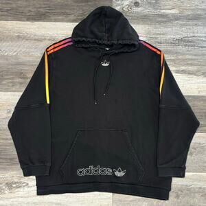 Adidas Sports Foundation Black Mens XL Center Trefoil Logo Pullover Sweat Hoodie